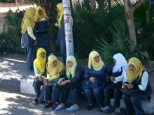 Girls Waiting for Bus